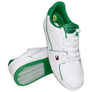NWT TOMMY HILFIGER MSRP $119.99 MEN'S WHITE LEATHER LACE UP SNEAKERS SHOES